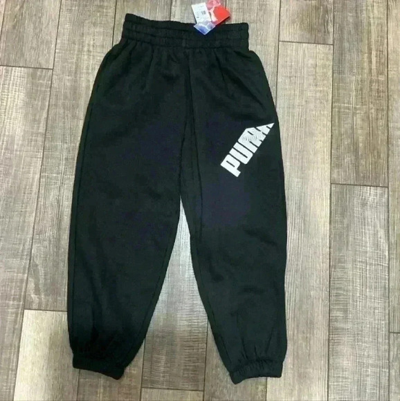 Girls Puma Sweatpants Size XLarge Black Holographic - Picture 1 of 4